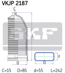 Пыльник рулевой рейки SKF VKJP2187